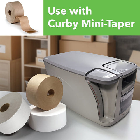 CURBY IPG Water-Activated Tape, 2.83" x 100M Refill Roll (4-Pack), Tan (CBIWAT)