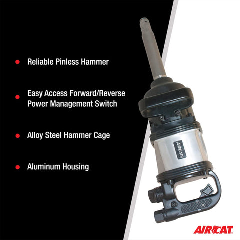 AIRCAT 1994 1" Pneumatic Straight Impact Wrench 8" Extended Anvil Super Duty