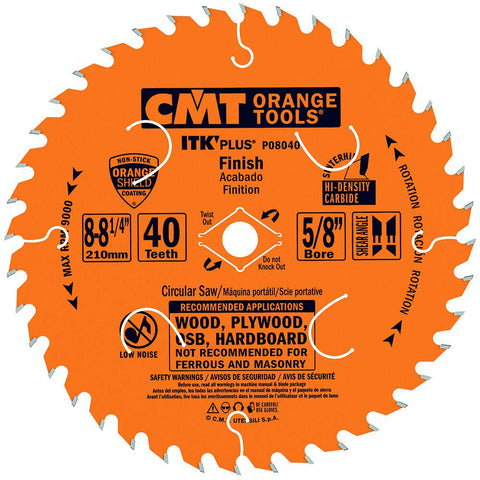 CMT ITK Plus 8-1/4" 40T Finish Saw Blade P08040