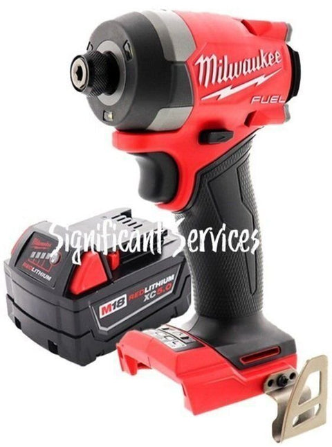 New Milwaukee 2953-20 M18 FUEL 18V 1/4" Cordless Impact Driver 5.0 Ah Battery