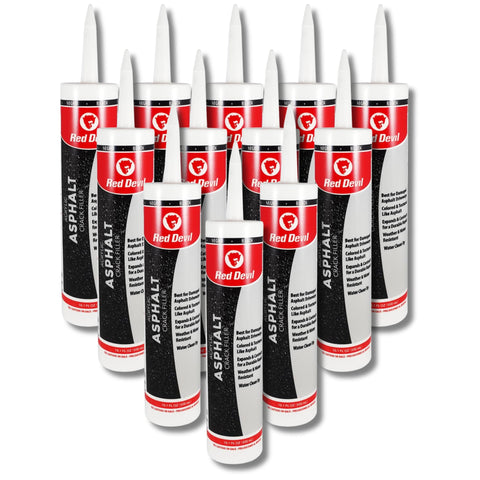 Red Devil 063712 Acrylic Asphalt Crack Filler Sealant, 10.1 fl. oz. , Black, Pack of 12