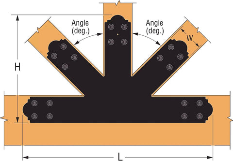 Simpson Strong-Tie APGP1212 Outdoor Accents Mission Gable Plate 12:12 Pitch