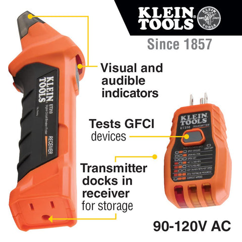 Klein Tools ET310KIT AC Circuit Breaker Finder Kit Electric GFCI Tester