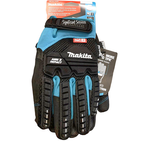 Makita Impact-rated T 04282 ANSI 2 Heavy Duty Demolition Gloves Large