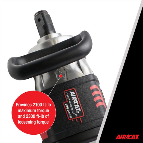 AIRCAT 1993-1-VXL 1" Drive Straight Impact Wrench Vibrotherm 6,000 RPM Pneumatic