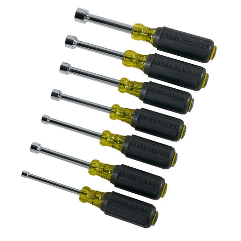 Klein Tools 631 Nut Driver Tool Set 7-Piece Full Hollow Shaft Made in USA