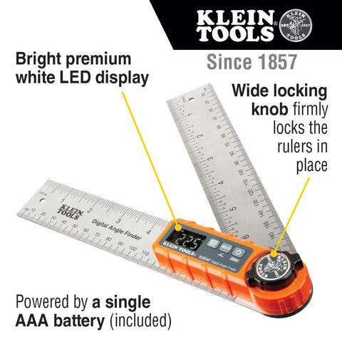 Klein Tools 935DAF Portable Digital Angle Finder Precision Miter Saw Protractor