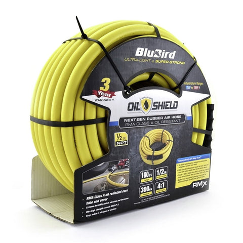 OIL SHIELD OS12100 1/2" x 100' Class A Rubber Air Hose -50F 200F 1200 PSI