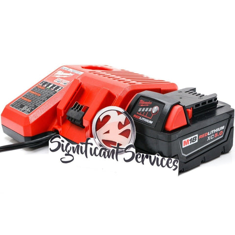 Milwaukee 48-59-1812 M12/M18 Battery Charger & (1) 48-11-1850 5.0Ah Lithium...