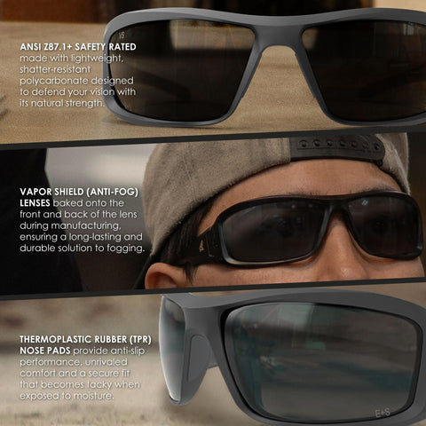 Edge XB136VS Brazeau Torque Wrap-Around Anti-Fog Safety Glasses, Anti-Scratch, N