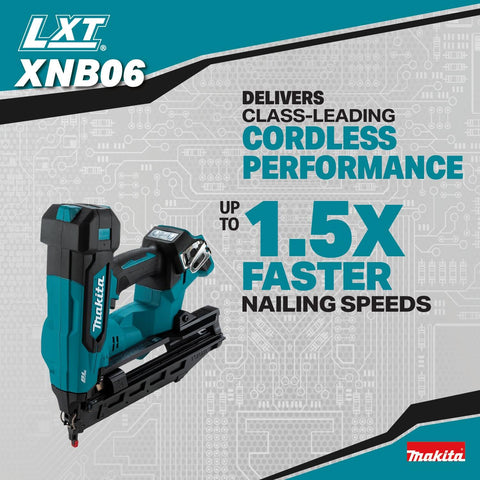 Makita XNB06Z 18V LXT Brushless Cordless 2-1/2 in 16 Ga Angled Finish Nailer