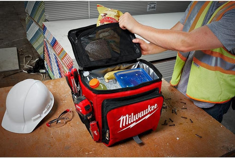 Milwaukee 48-22-8250 Sided Jobsite Cooler, Polyester, 11.1" x 13.77" x 14.96", 3 Pockets