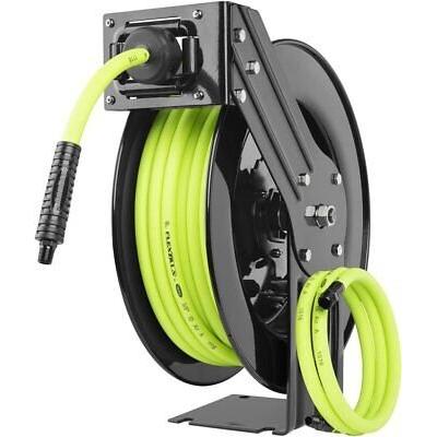 Flexzilla L8611FZ Open Face Retractable Air Hose Reel, 3/8 in. x 50 ft