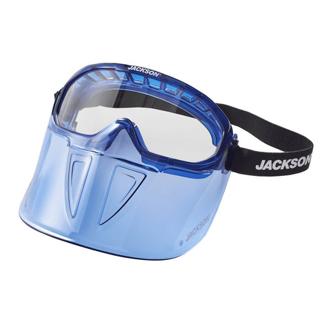 Jackson Safety GPL500 Premium Goggle with Detachable Face Shield - Anti-Fog Coating - Clear Lens � Blue - 21000