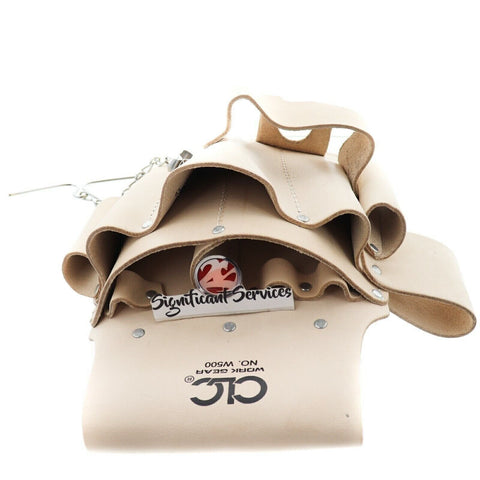 CLC Custom Leathercraft W500 Electrician's Tool Pouch, Heavy Duty, 8-Pocket, Tan