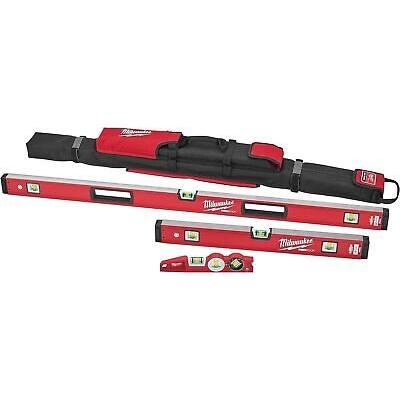 Milwaukee MLBXC48 10 Inch/24 Inch/48 Inch REDSTICK Box and Torpedo Level Set