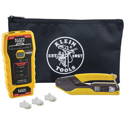 Klein Tools VDV026-813 RJ45 Ethernet Cable Tester Crimper Kit Pass-Thru