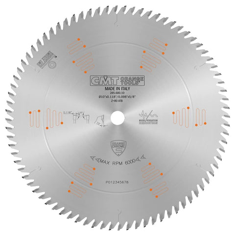 CMT Orange Tools 285.680.10 Orange Chrome Ultimate CROSSCUTTING Blade 10" x...