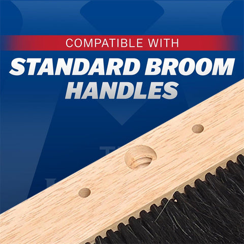 MARSHALLTOWN 6597 Wood Backed Concrete Broom, 24 Inch Size, Horsehair Bristles, Made in The USA