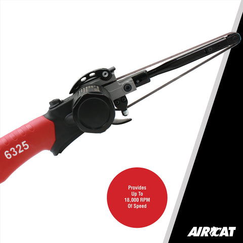 AIRCAT 6325 Pneumatic Belt Sander 1/2" x 18" 18,000 RPM 0.6 HP Non-Stall Motor