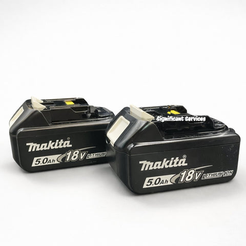 (2) New Genuine Makita Brand BL1850B-2 18V Batteries 5.0 AH LED 18 Volt LXT