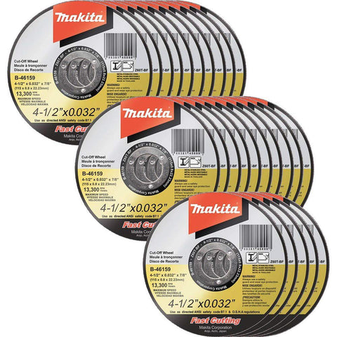 Makita B-46159-25 Cut-Off Wheel 4-1/2 in x 0.032 in x 7/8 in Ultra Thin Stainless 25-Pack