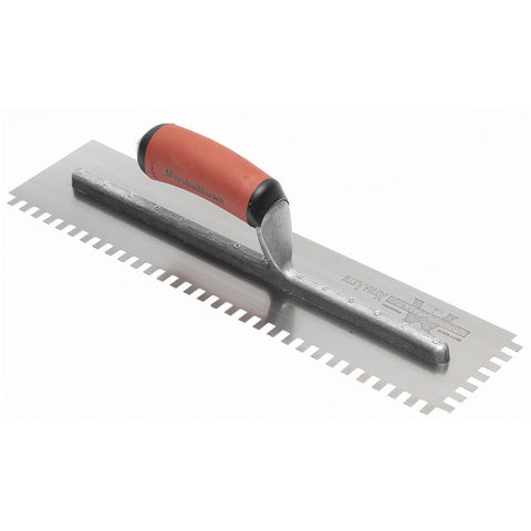 MARSHALLTOWN 709SD 1/4 x 3/8 x 1/4 Two-Sided Square Notched Trowel, USA Made 16x4 Inch Riveted Tiling Trowel