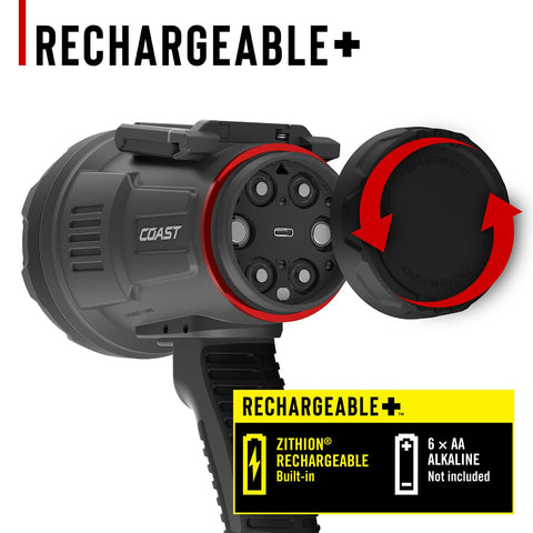 Coast 31501 LS50R Rechargeable LED Spotlight 5000 Lumen 1/2 Mile IP67 Floating