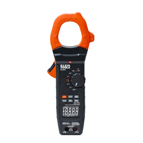 Klein Tools CL910 2000V 2000A AC/DC Auto-Ranging Digital Clamp Meter with TRMS, Worklight, Backlit Display, Solar Panel Wind Turbine High Voltage Testing