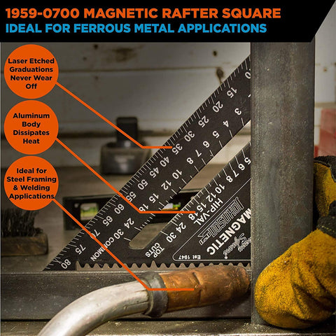 Johnson Level & Tool 1959-0700 Magnetic Johnny Square Professional Easy-Read