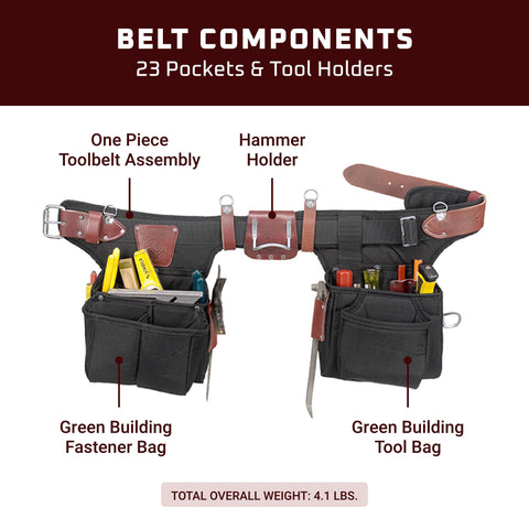 Occidental Leather 9540 Adjust To Fit Finisher Finishing Carpenter Tool Belt