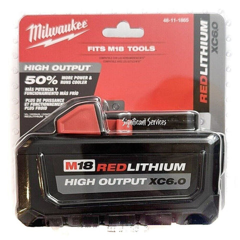 Milwaukee 48-11-1865 M18 18V REDLITHIUM HIGH OUTPUT XC 6.0Ah Li-Ion Battery Pack