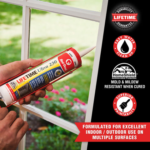 Red Devil 077020 230 Lifetime Ultra Premium Elastomeric Acrylic Latex Sealant, 1