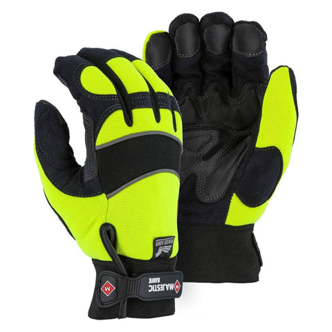 Majestic 2145HYH Hi-Viz Yellow Armorskin Glove - Velcro Waterproof Heatlok (DZ)