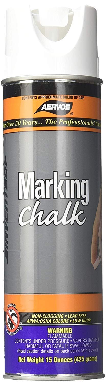 Aervoe (215) 15 oz White Non-Clogging Temporary Upside-Down Marking Spray Chalk 12 Pack