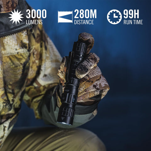 Coast TX300R LED Flashlight 3000 Lumen Rechargeable Long Range POWERiQ Display