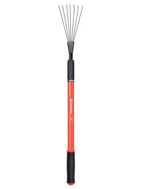 Corona GT 3050 Extendable Handle Rake, Extends reach to 34 inches, Red, 18"-36"