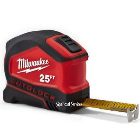 Milwaukee 48-22-6825 25 Ft Compact Nylon Bond Blade Protection Auto Lock Tape