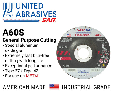 United Abrasives-SAIT 22053 A60S General Purpose Cut-Off Wheels 50pk