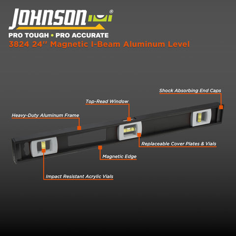 Johnson Level & Tool 5700-0800 8" Magnetic Billet Torpedo Level