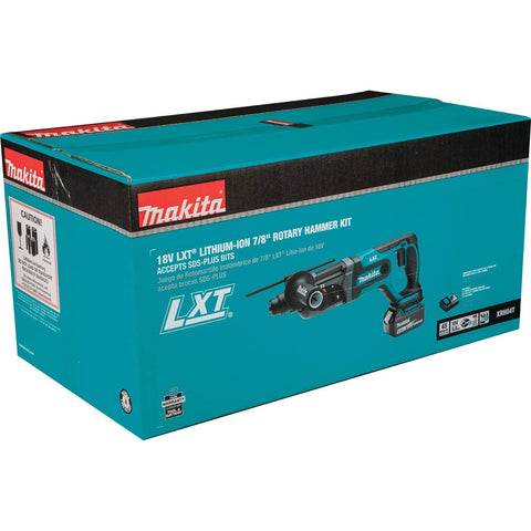 Makita XRH04T 18V LXT Lithium-Ion Cordless 7/8" Rotary Hammer Kit, Accepts Sds-Plus Bits (5.0Ah)