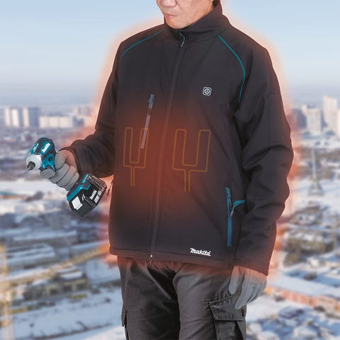 Makita DCJ205ZL 18V LXT Heated Jacket, Only (Black, L), Large