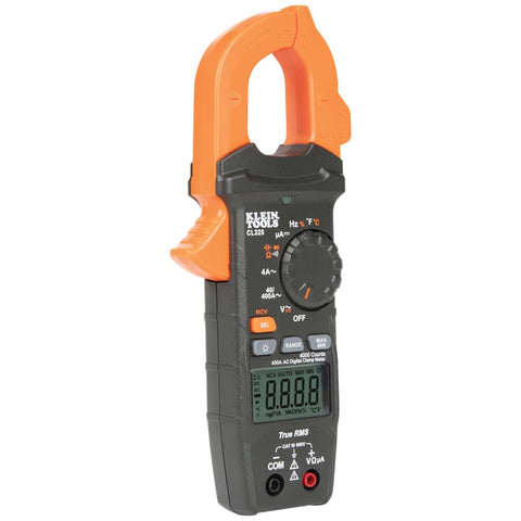 Klein Tools CL320 Digital Clamp Meter, HVAC AC Auto-ranging 400A, AC/DC Voltage, TRMS, DC Microamps, Resistance, Frequency, NCVT, Temp