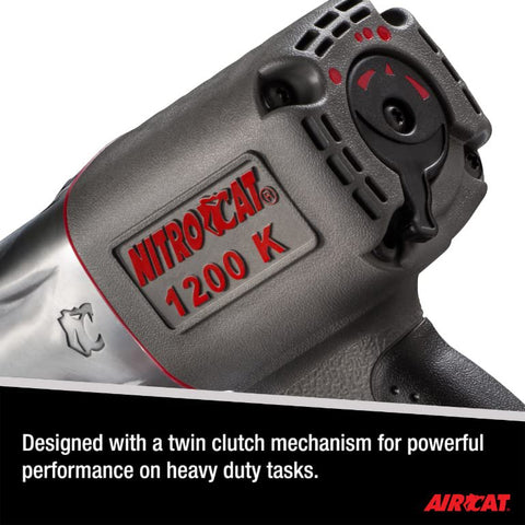 AIRCAT 1200-K 1/2" Pneumatic Impact Wrench 900 ft-lb Nitrocat Twin Clutch Composite