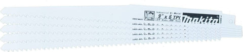Makita 723055-A-5 9-Inch 6-TPI Wood Cutting Reciprocating Saw Blades 5pk