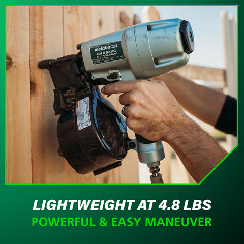 Metabo HPT NV65AH2 Pneumatic Coil Siding Nailer for Plastic Collated Nails