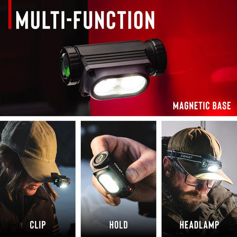 Coast WPH10R LED Headlamp 1000 Lumen IP67 Waterproof Magnetic Tail Red Light