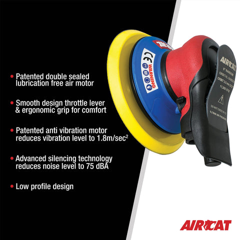 AIRCAT 6700-6-332 Orbital Palm Sander 3/32" Non-Vacuum Pneumatic Air Sander