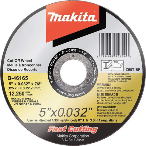 Makita B-46143-25 5" x .032" x 7/8" Ultra Thin Cut-Off Wheel Stainless Steel 25pk