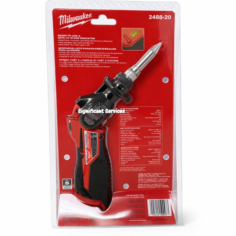 Milwaukee 2488-20 M12 12V Cordless Soldering Iron 3-Stop Pivoting Head Bare Tool